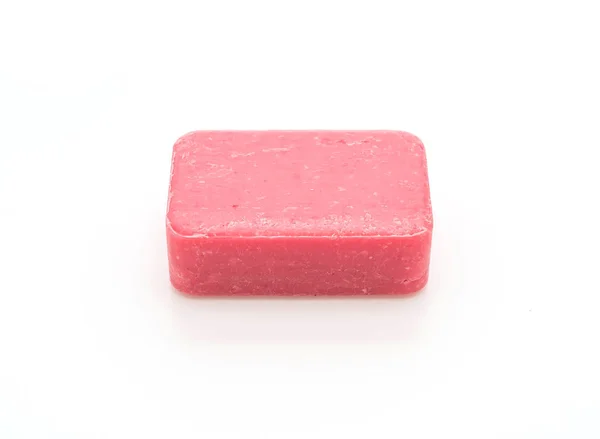 Pink soap on white background — Stock Photo, Image