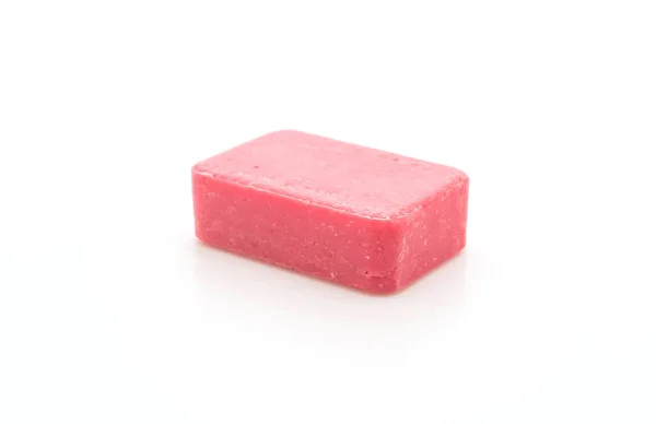 Pink soap on white background — Stock Photo, Image