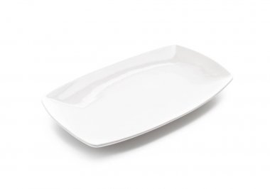 Beyaz arkaplanda boş plaka