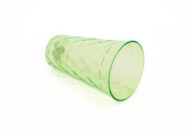 Zelený plastový kelímek — Stock fotografie