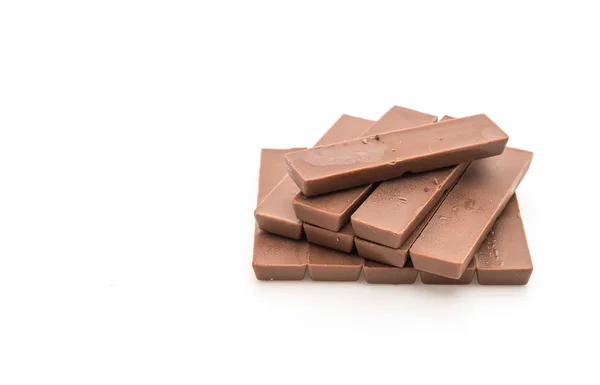 Barras de chocolate no fundo branco — Fotografia de Stock