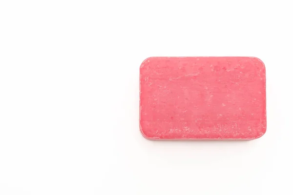 Pink soap on white background — Stock Photo, Image