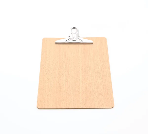 Wooden clipboard on white background — Stock Photo, Image