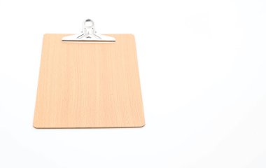 Beyaz arka plan üzerinde ahşap Pano