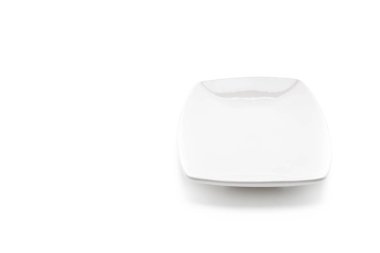 Beyaz arkaplanda boş plaka