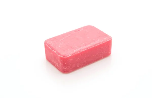 Pink soap on white background — Stock Photo, Image