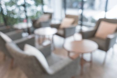 abstract blur empty chair in cafe'