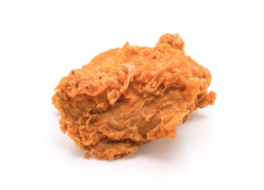 Beyaz arka planda kızarmış tavuk