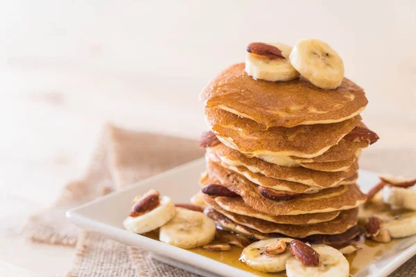 Mandel banan pannkaka — Stockfoto