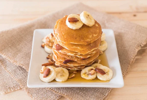 Almond banana pancake — Stock Photo, Image