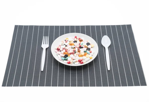Cápsulas y pastillas coloridas — Foto de Stock