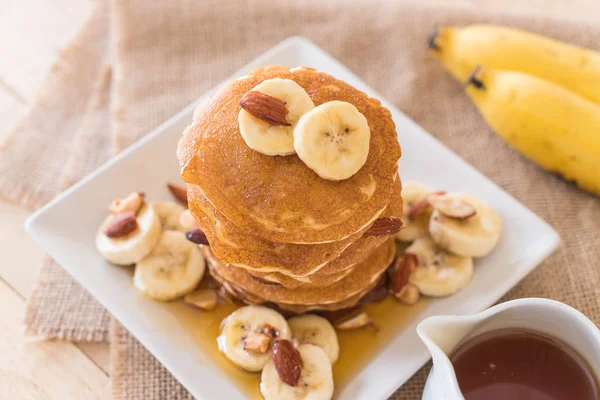 Mandel banan pannkaka — Stockfoto