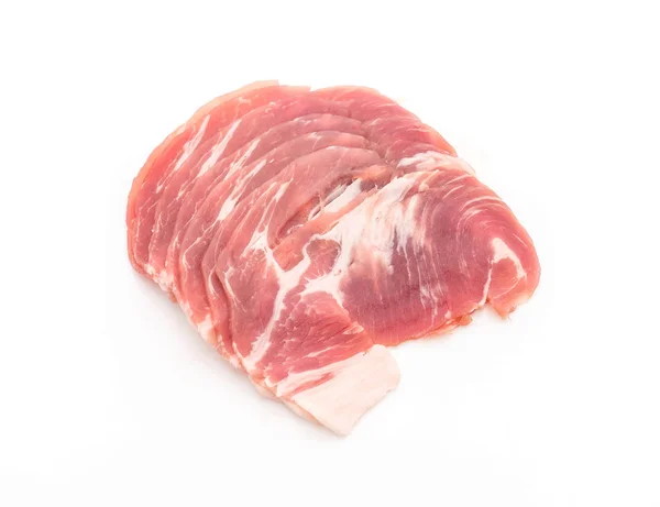 新鲜猪肉切成薄片 — 图库照片