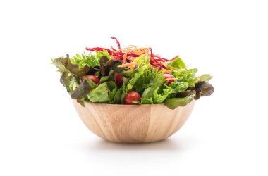 ahşap kase karışık salata