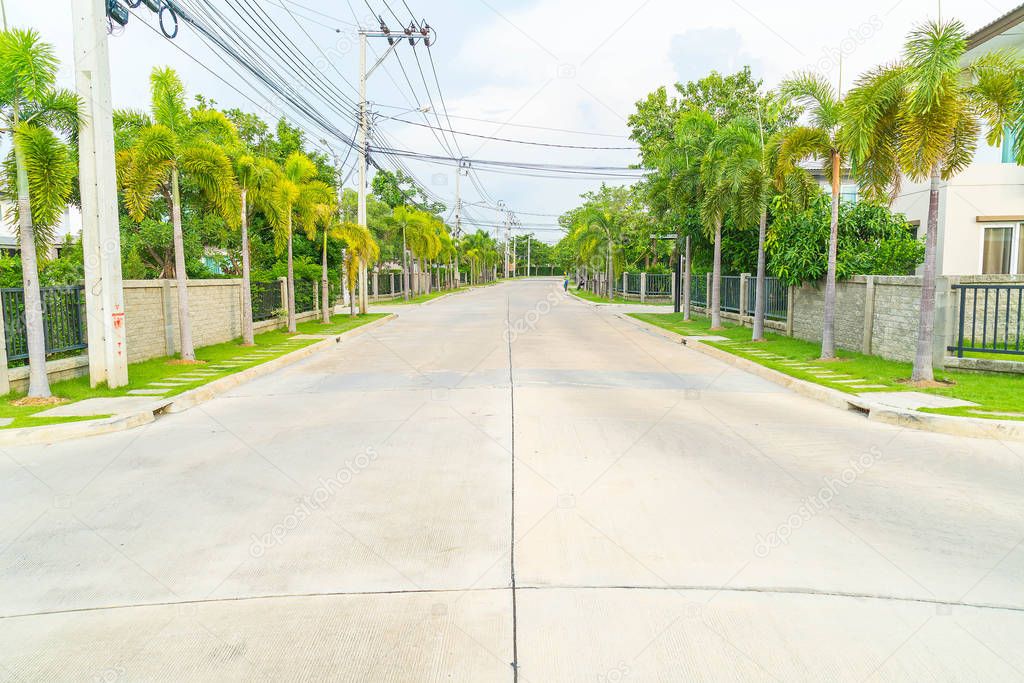 empty road in the village