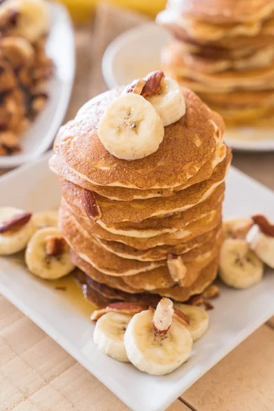 Almond banana pancake — Stock Photo, Image