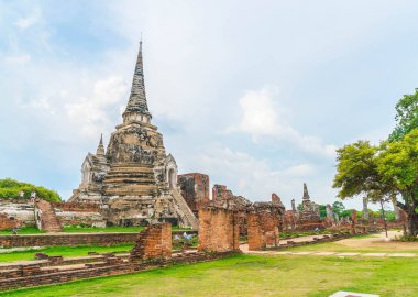 Güzel eski mimari tarihi Ayutthaya Tayland