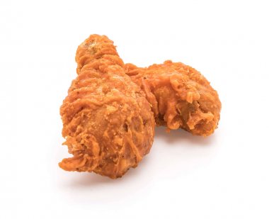 Beyaz arka planda kızarmış tavuk