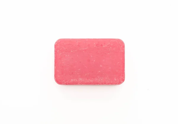 Pink soap on white background — Stock Photo, Image