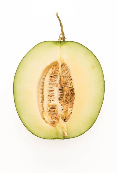 Kantaloupe melon på vit bakgrund — Stockfoto