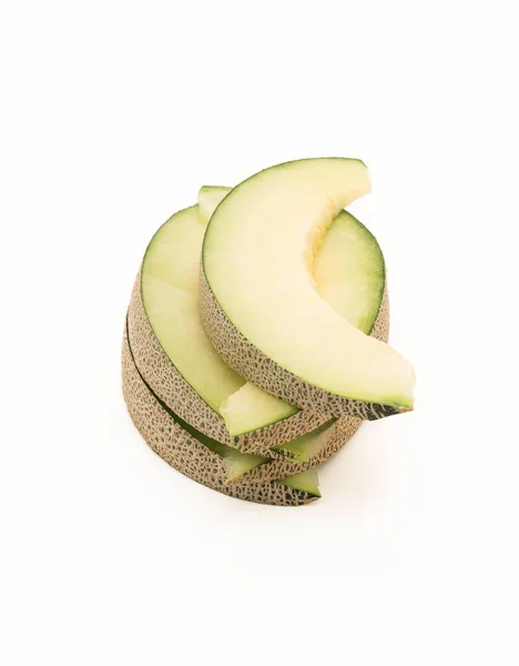 Cantaloupe Melone auf weißem Hintergrund — Stockfoto