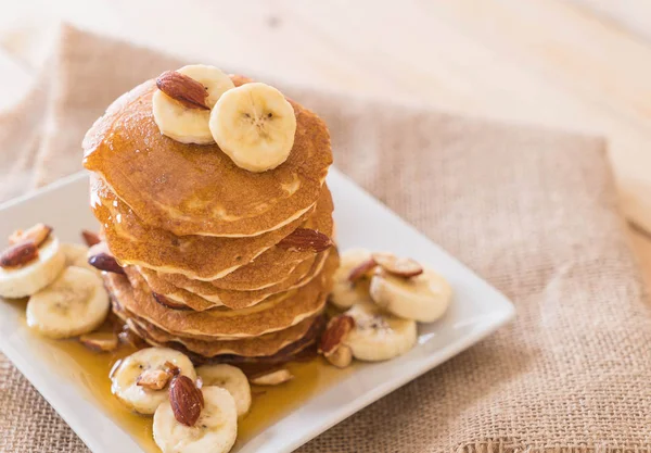 Mandel banan pannkaka — Stockfoto