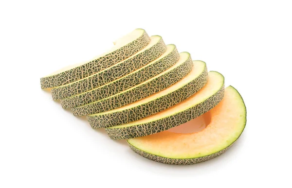 Cantaloupemelon på vit — Stockfoto