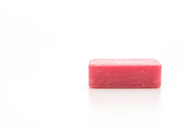 Розовое мыло на белом — стоковое фото