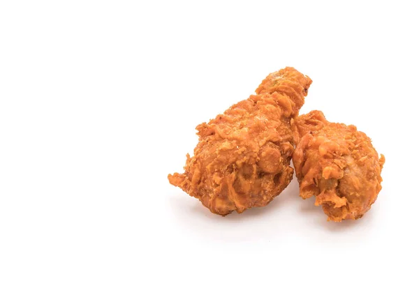 Stekt kylling på hvit bakgrunn – stockfoto