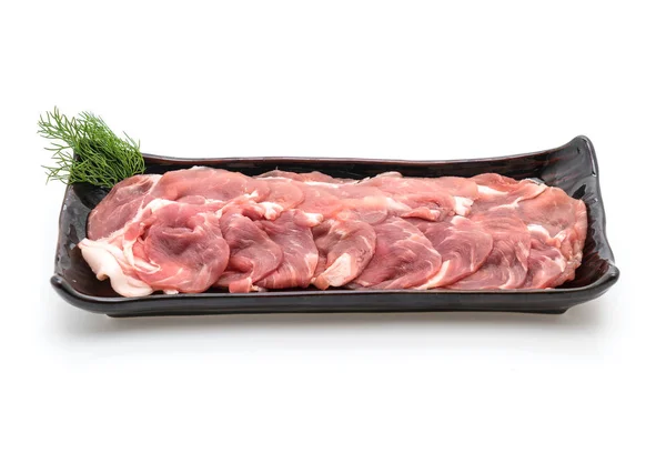 Свежая свинина, нарезанная соусом — стоковое фото