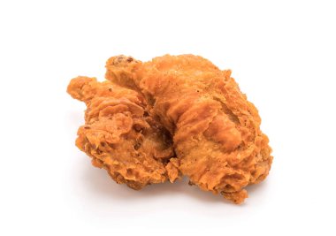 Beyaz arka planda kızarmış tavuk