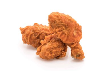 Beyaz arka planda kızarmış tavuk