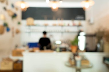 Bulanık kahve dükkanı ya da kafe restoranı 