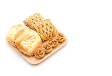 şekerleme kek, ekmek Mısır mayonaise ve taro börek ile 