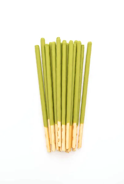 Kex stick med grönt te smaksatt — Stockfoto
