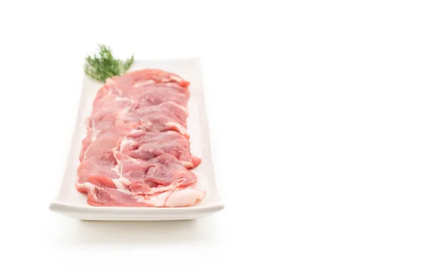 신선한 돼지고기 슬라이스 — 스톡 사진