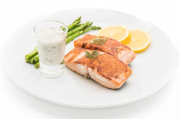 Grilled salmon steak — Stock Photo, Image