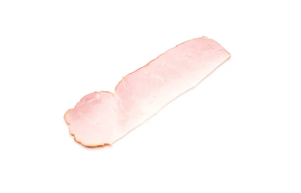 Sliced ham on white — Stock Photo, Image