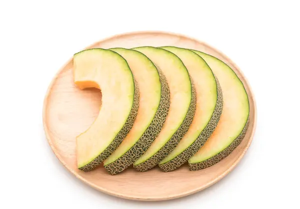 Cantaloupemelon på vit — Stockfoto