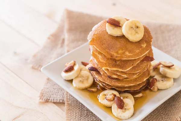 Mandel banan pannkaka — Stockfoto