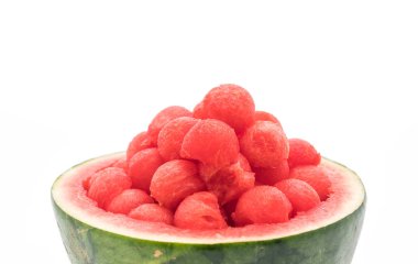 Beyaz üzerine taze karpuz