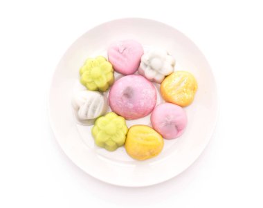 tatlı mochi üzerinde beyaz