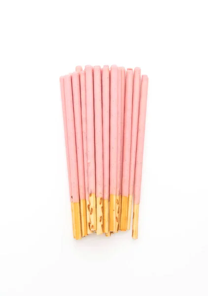 Biscuit stick with strawberry flavored — Stock Photo, Image