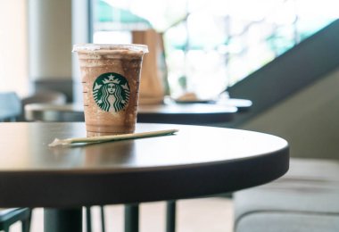 Bangkok Tayland, 10 Temmuz 2016: Buzlu çikolata frappuchino St