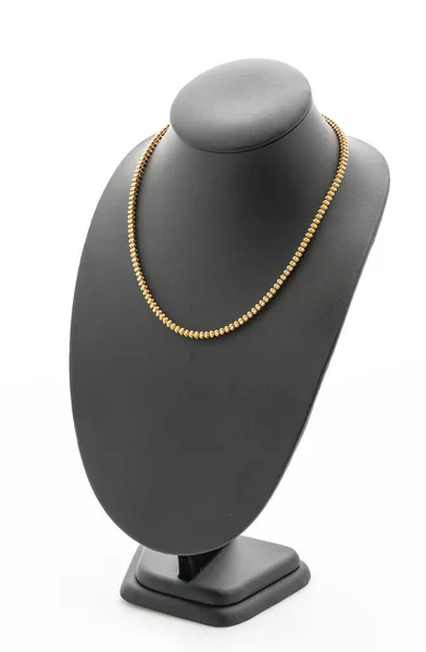 Mooie en luxe ketting met sieraden nek staan — Stockfoto