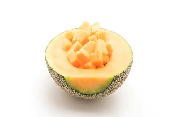 Cantaloupe melon på hvitt – stockfoto