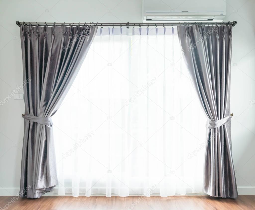 empty curtain interior decoration in living room