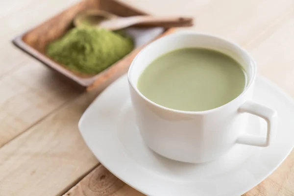 Cappuccino matcha caldo — Foto Stock