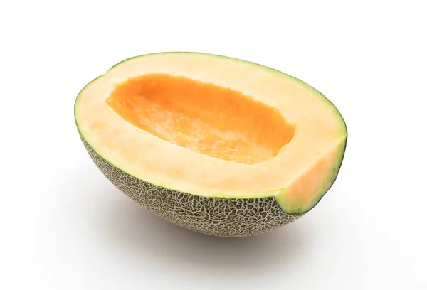 Melão cantaloupe em branco — Fotografia de Stock