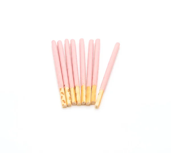 Biscuit stick with strawberry flavored — Stock Photo, Image